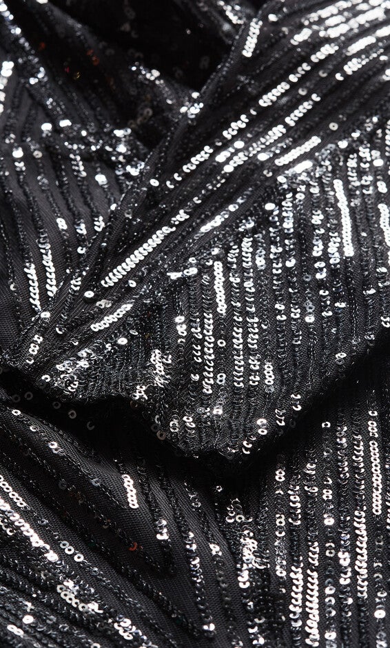 Micah Sequin Dress - black, BLACK, alternate image number 6