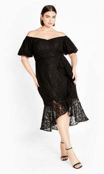 Lace Lily Dress - black