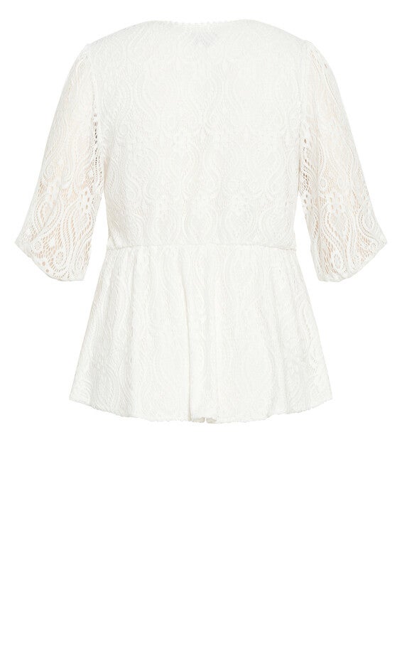 Christa Lace Top - ivory, IVORY, alternate image number 4