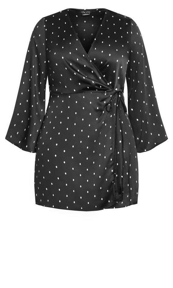 Amira Spot Dress - black, BLACK, alternate image number 3