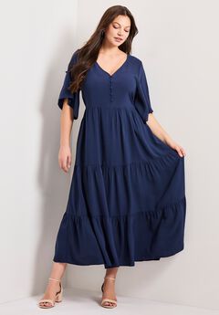 Ivy Tiered Button Front Dress