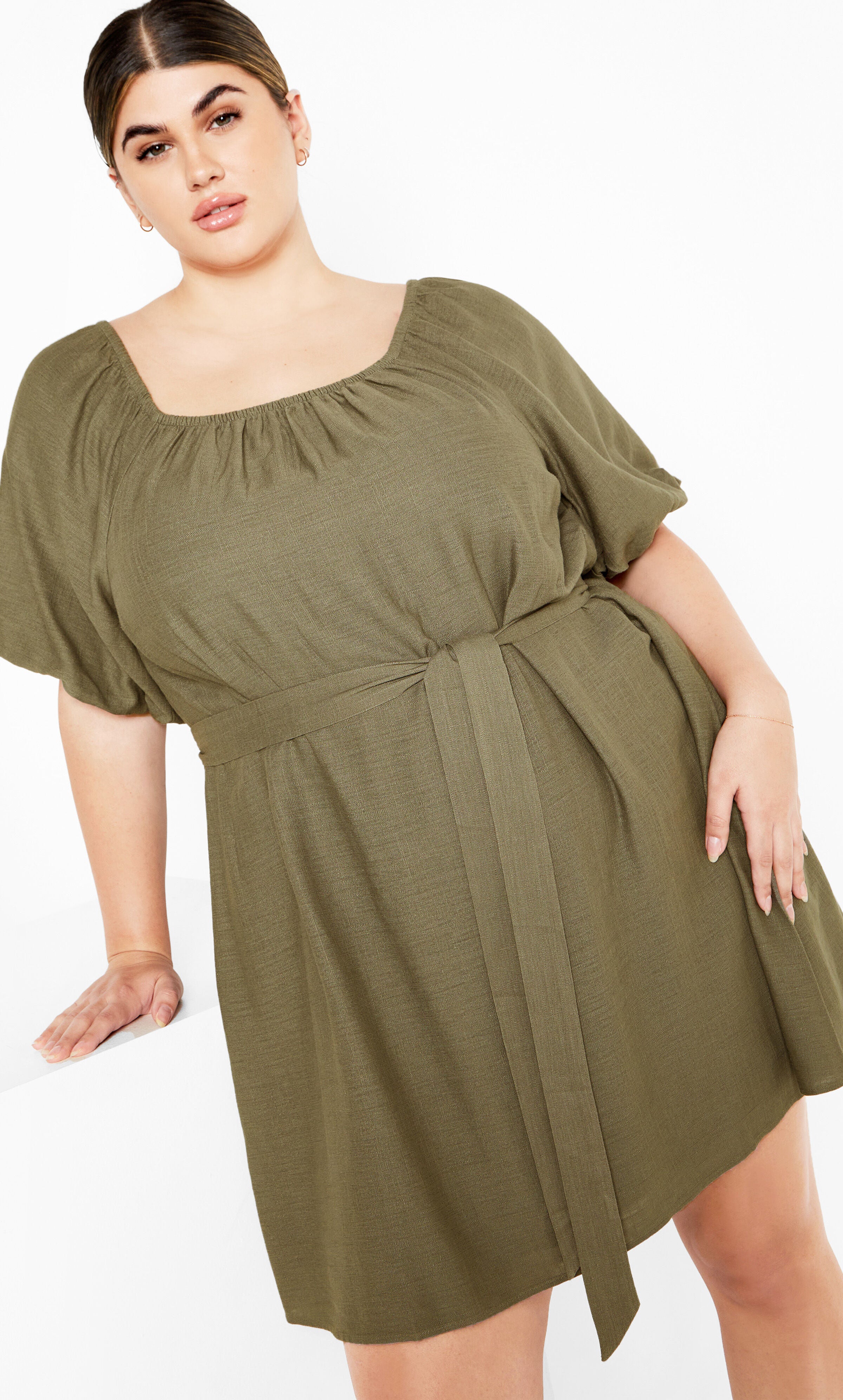 Uptown Mini Dress - olive, GREEN, hi-res image number 0