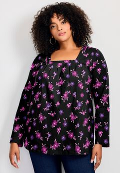 Square Neck Pleated Tunic