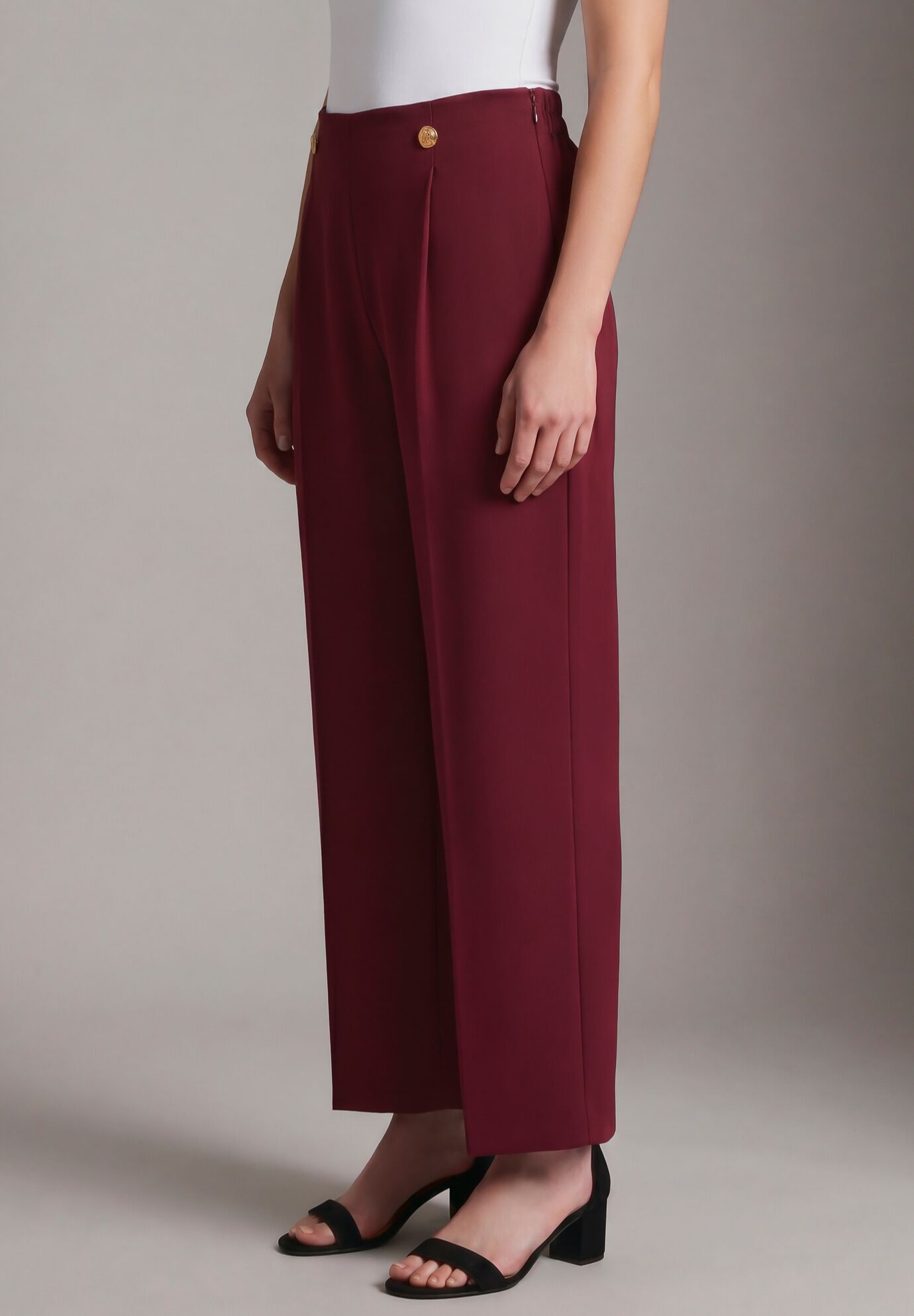 Cool Hand Wide Leg Trouser, RICH BURGUNDY, alternate image number 3