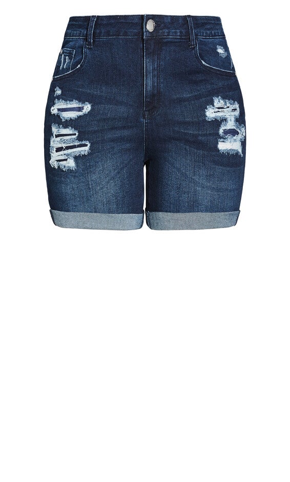 Ripped Love Short - dark denim, BLUE, alternate image number 3