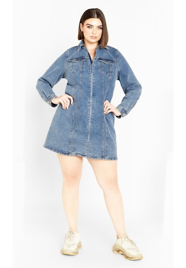 Oaklyn Dress - mid denim, MID, on-hover image number 1
