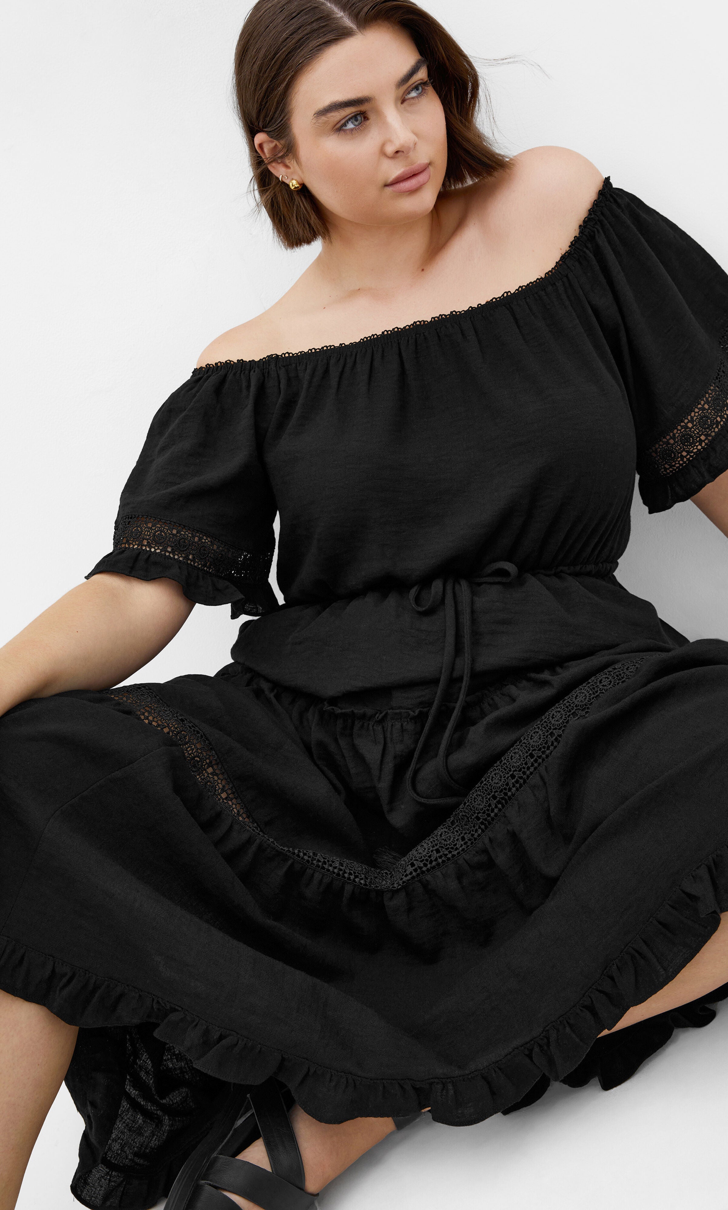 Angel Midi Dress - black, BLACK, alternate image number 4