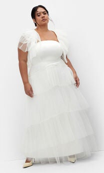 Sweetheart Tulle Maxi Dress - coconut