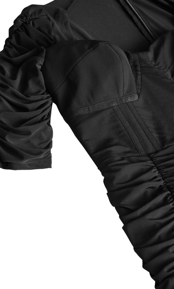 Bustier Elbow Sleeve Dress - black, BLACK, alternate image number 6