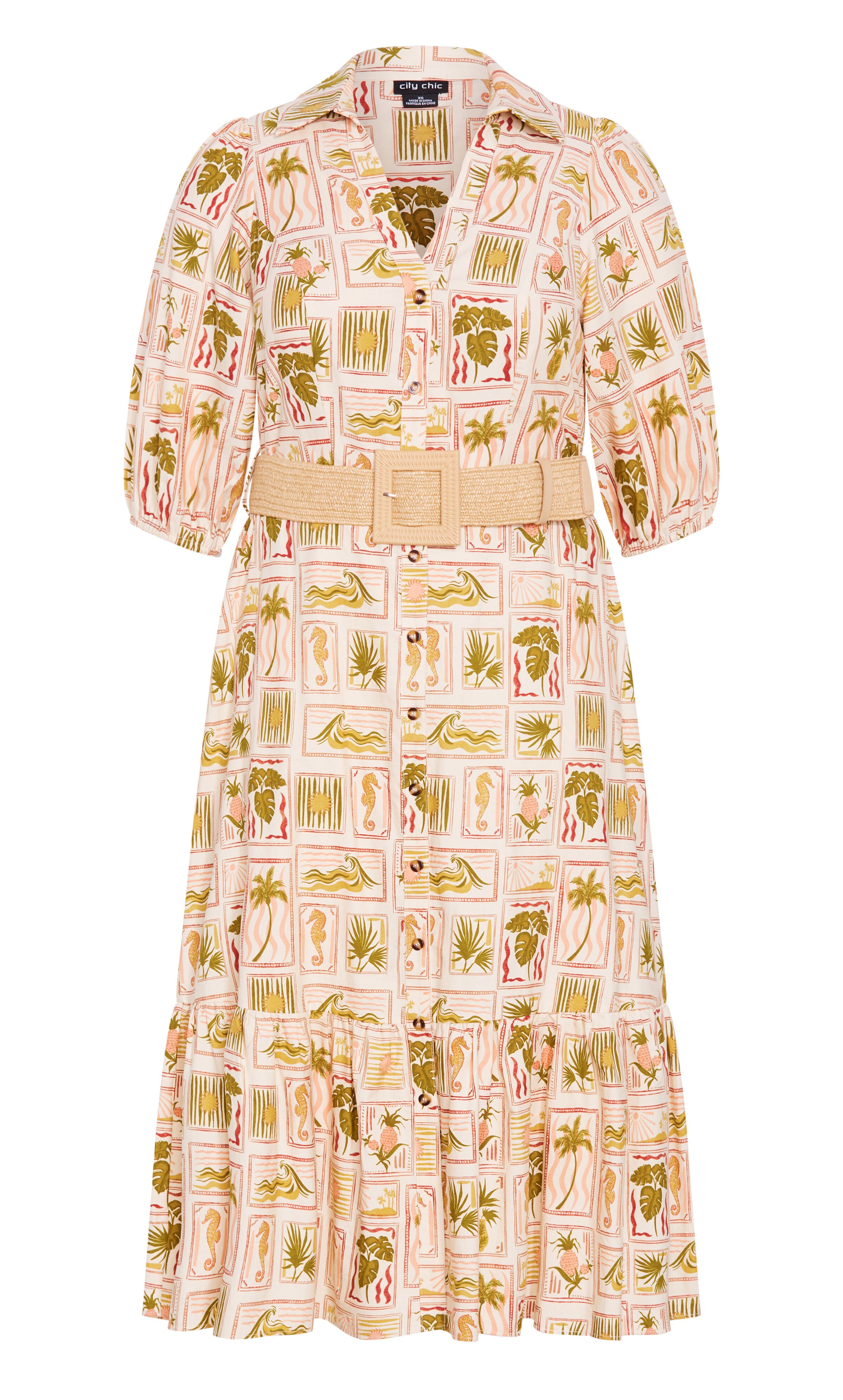 Anna Tropics Dress - print, PINK, alternate image number 3