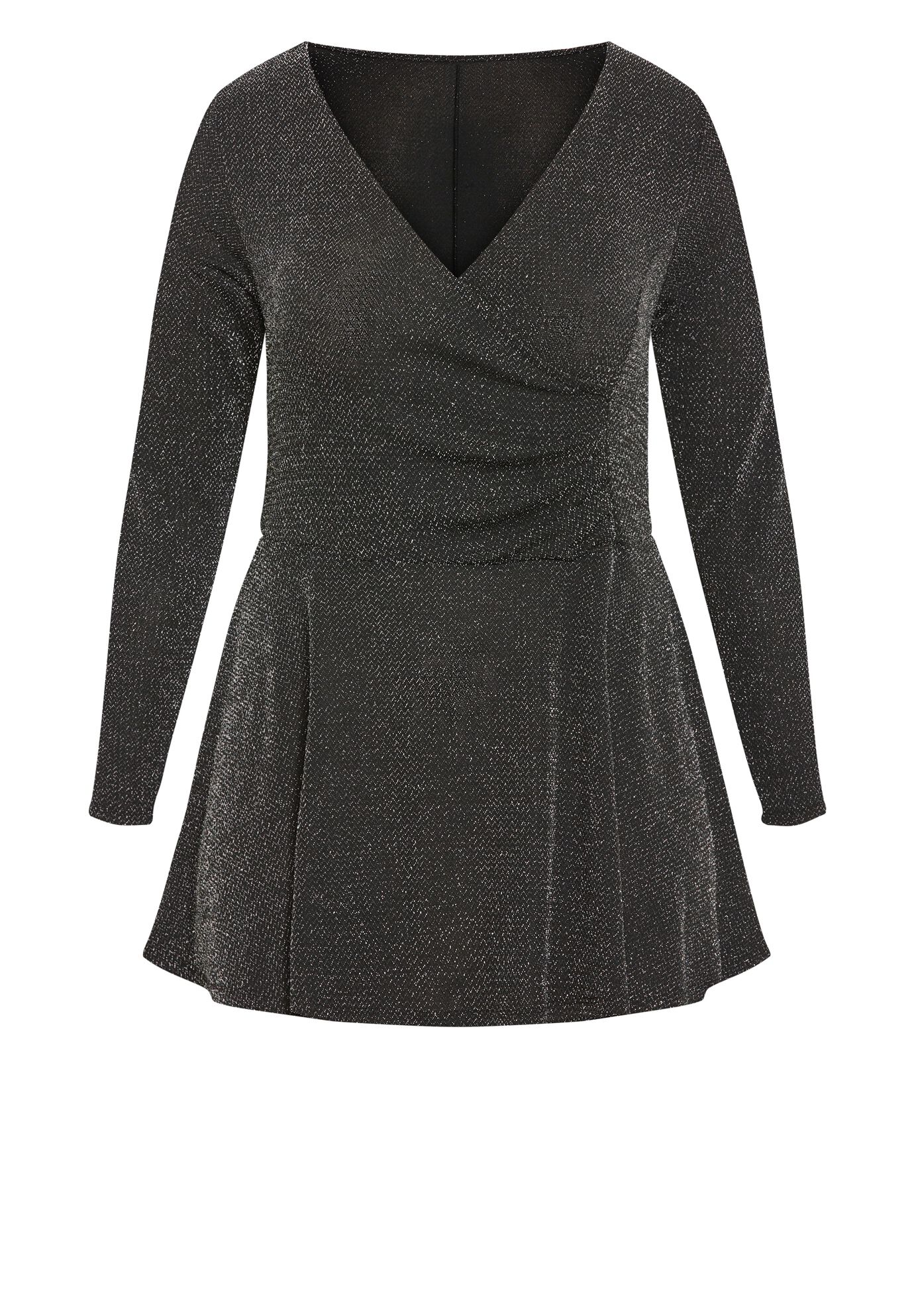 Glam Peplum Top, SILVER, alternate image number 3