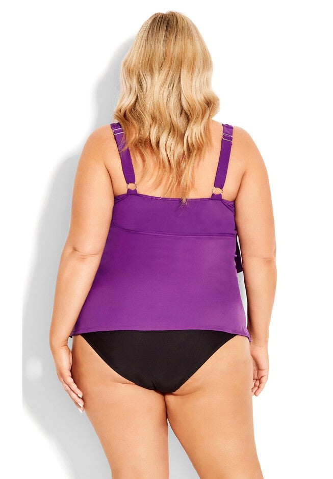 Ruffled Tankini Top, BRIGHT VIOLET, alternate image number 3