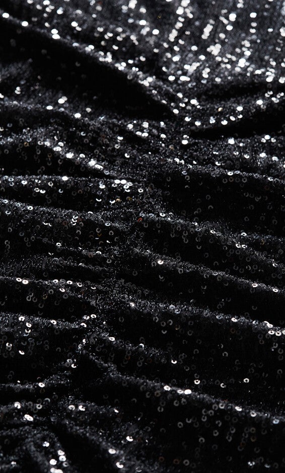 Angelina Asymmetrical Neck Ruched Dress - black, BLACK, alternate image number 6