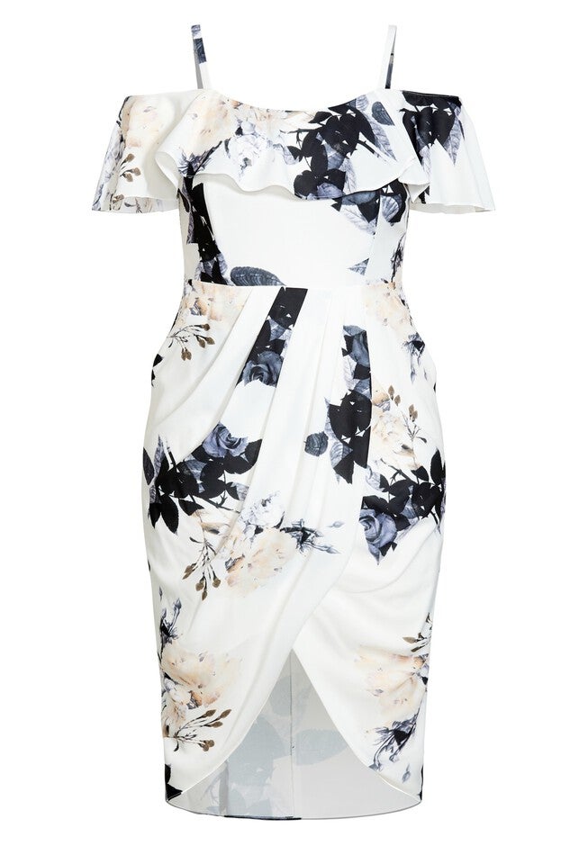 Cream Floral Dress - cream, WHITE, alternate image number null