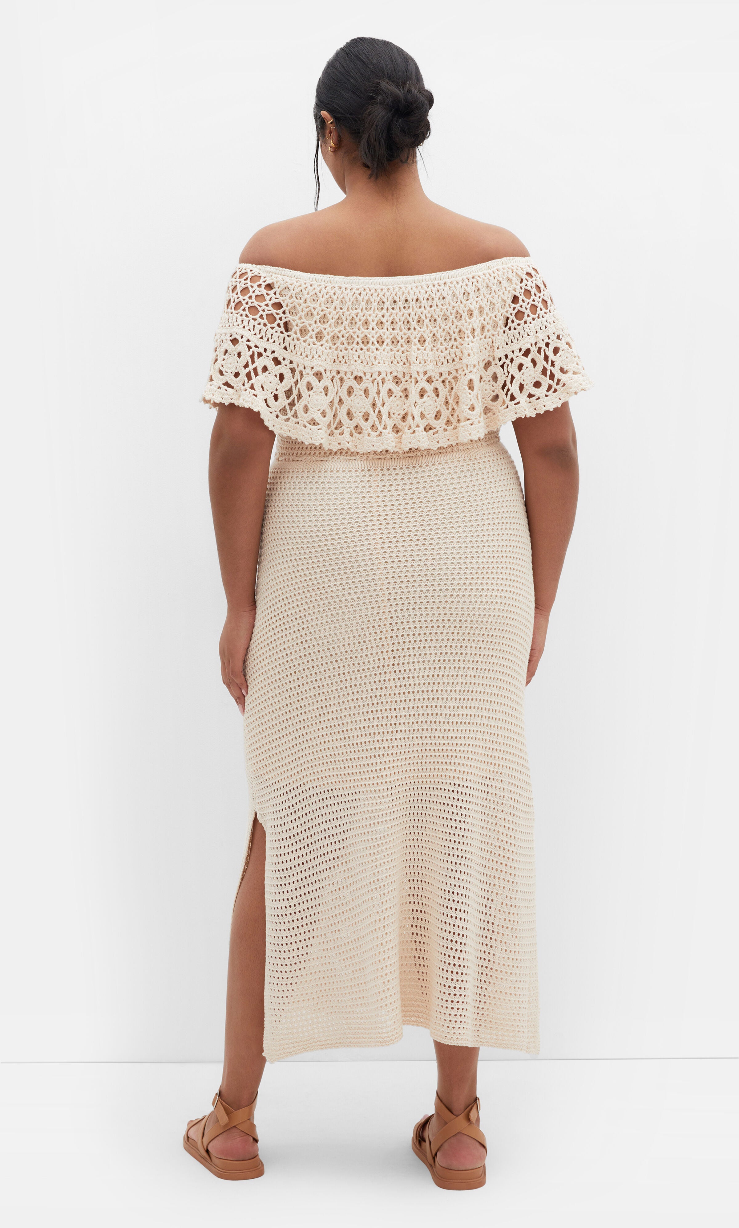 Callie Crochet Dress - natural, BEIGE, alternate image number 4