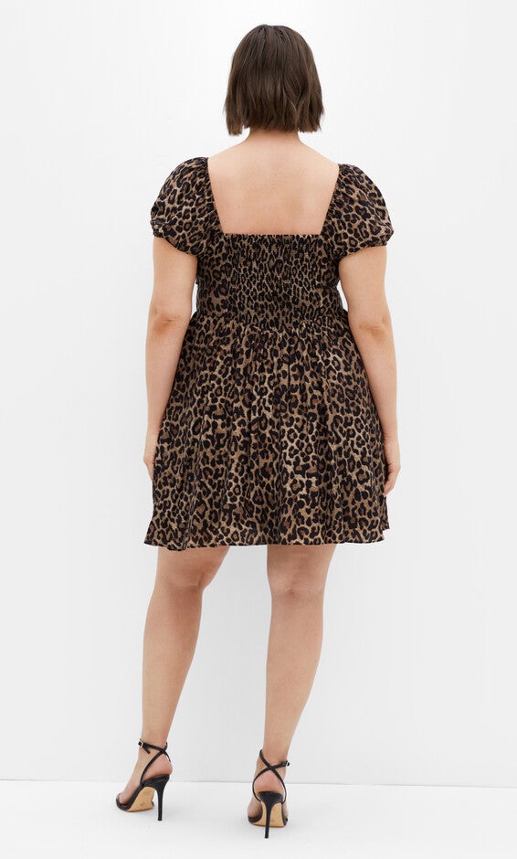 Shae Print Dress - leopard, BROWN, alternate image number null