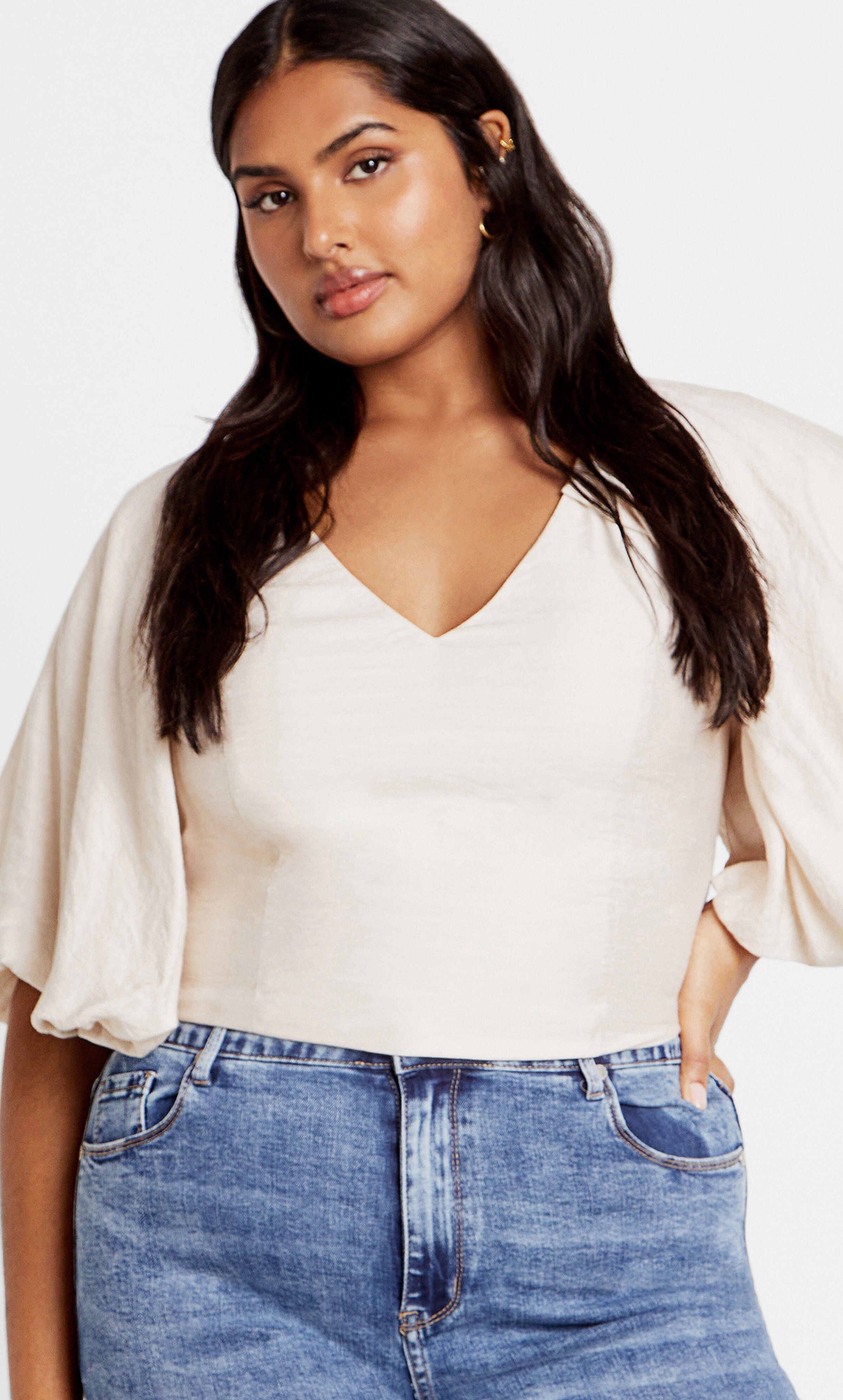 Peta Top - oat, WHITE, hi-res image number 0