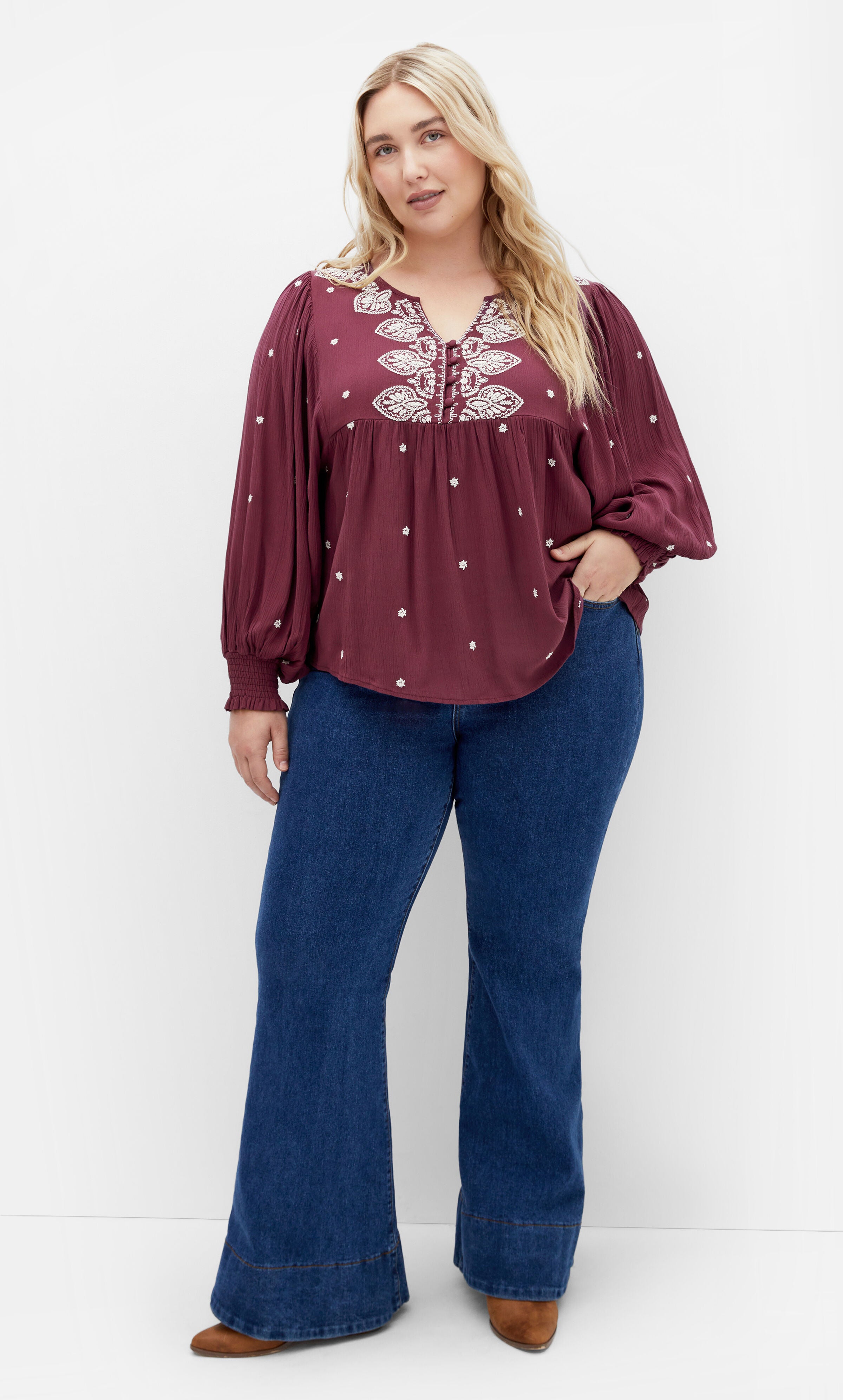 Amalie Top - blackberry, RED, alternate image number 1