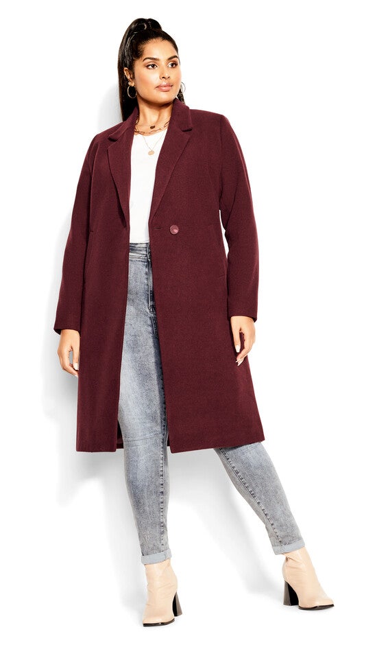 Effortless Chic Coat - oxblood, RED, alternate image number null