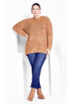 Charli Drop Shoulder Cable Sweater