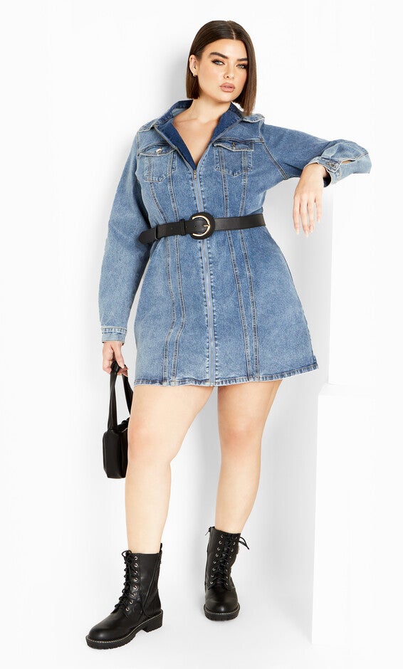 Oaklyn Dress - mid denim, MID, alternate image number 2