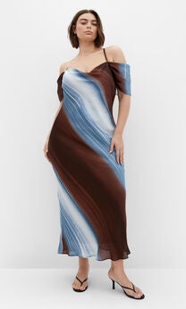Levitate Print Maxi Dress- choc multi