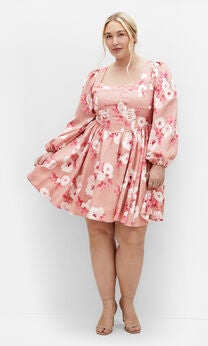 Cordelia Print Dress - vintage rose