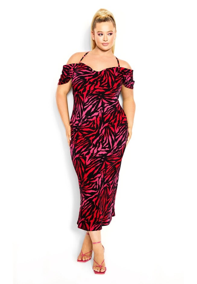 Mariah Print Dress - pink, BLACK, on-hover image number null