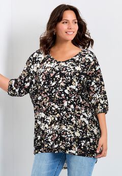 Leila Foil Print Top