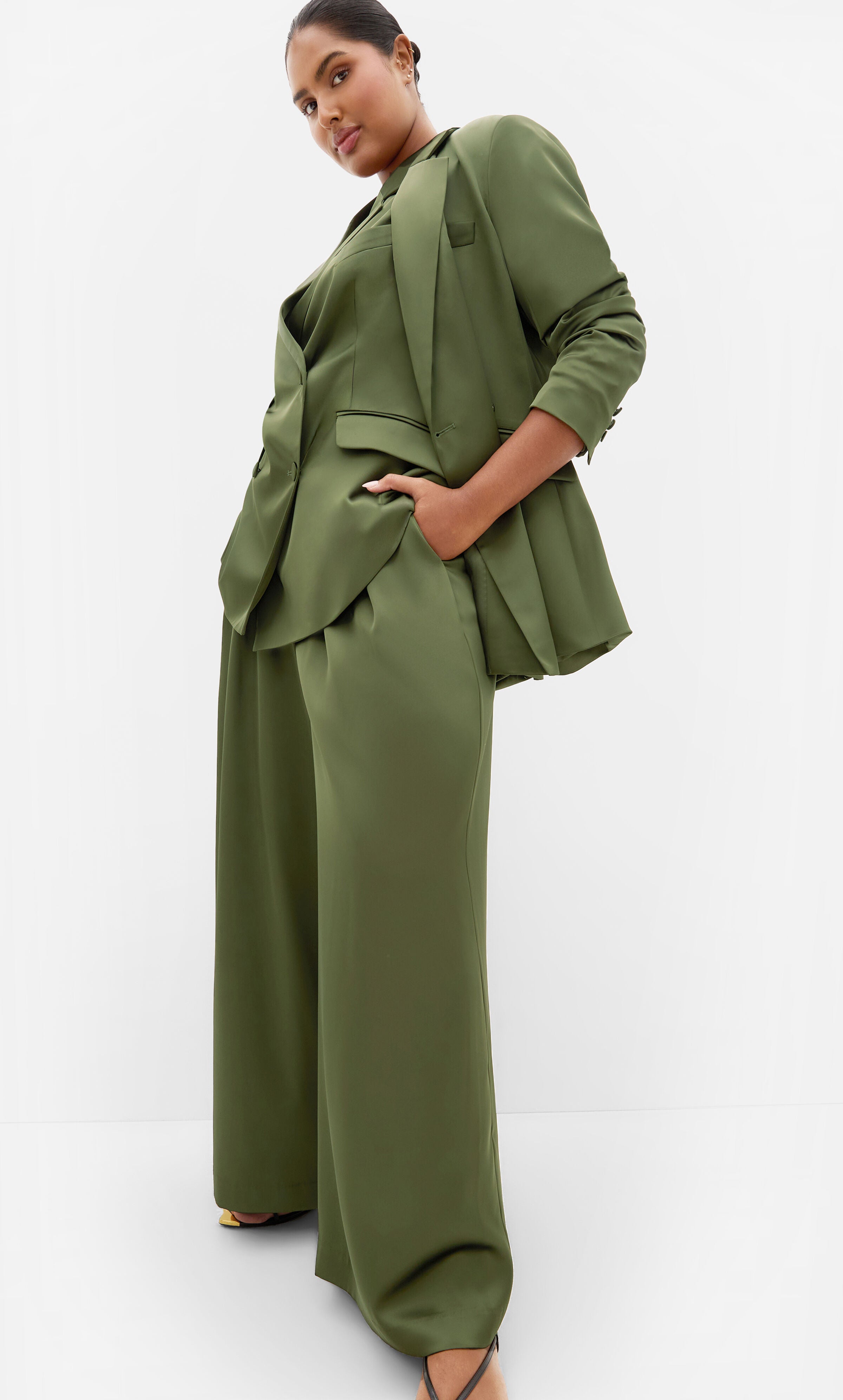 Rylie Satin Palazzo Pant, GREEN, hi-res image number 0