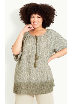Medallion Border Peasant Top