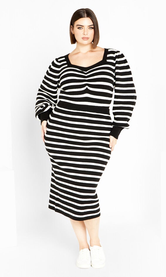 Maddie Stripe Jumper - black white, BLACK, alternate image number 2