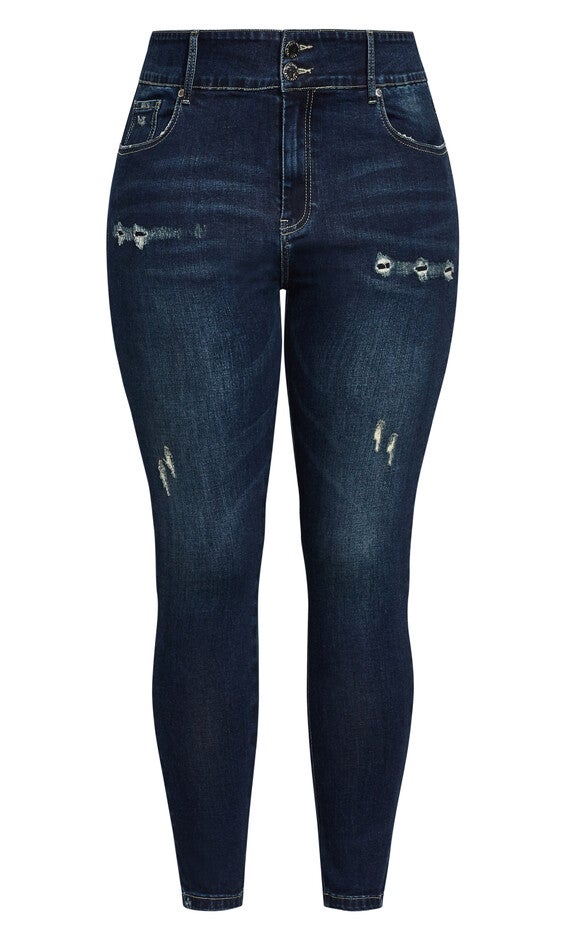 Asha Baby Rip Jean - dark denim, BLUE, alternate image number null