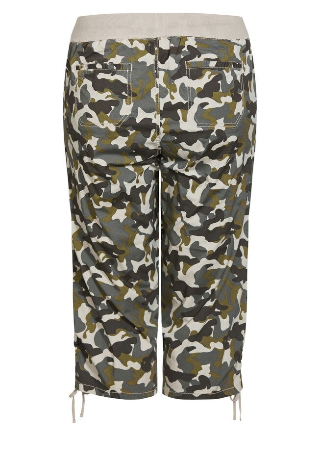 Cotton Cinch Print Capri, CAMO, alternate image number null