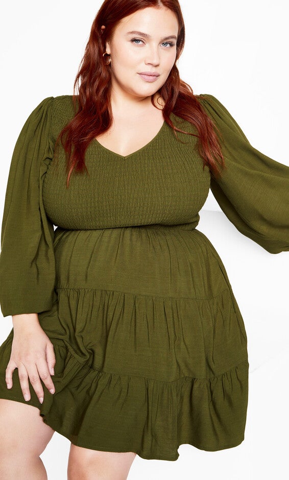 Jemma Mini Dress - dark olive, DARK OLIVE, alternate image number null