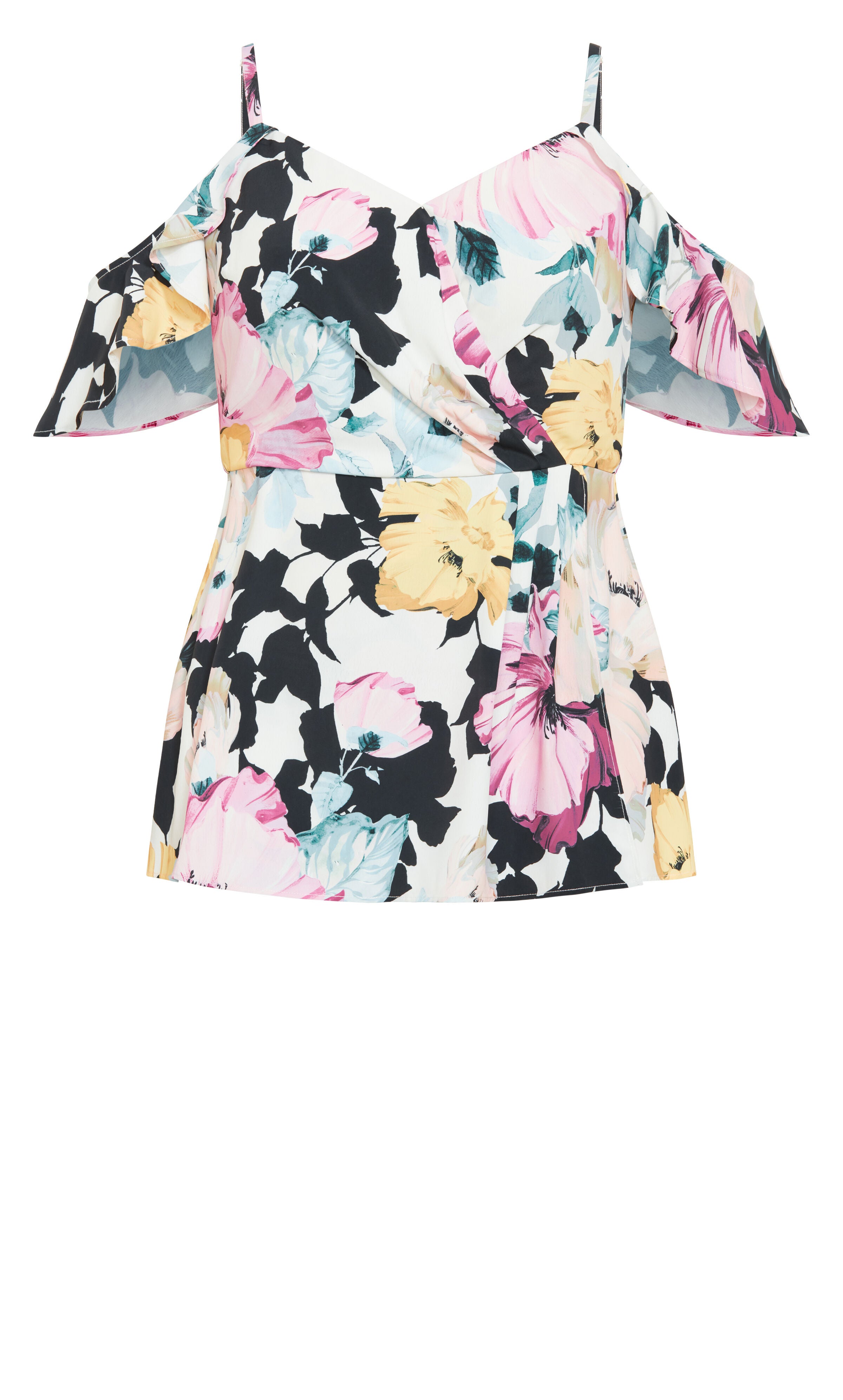Kallie Print Top - black, BEIGE, alternate image number 4