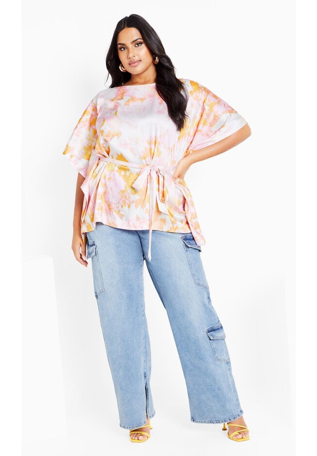 Sunset Print Top - sunset haze, YELLOW, alternate image number null