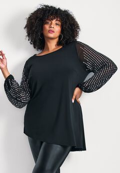 Glitz Emblsh Slv Tunic