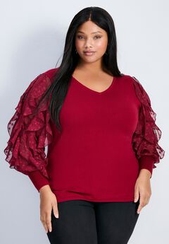 Frill Sleeve Sweater