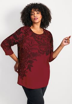 Plus Size Burgundy Tops