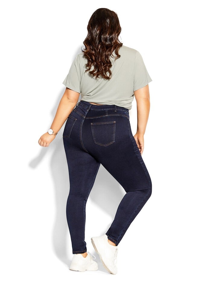 Harley Sexy Corset Skinny Jean - dark denim, BLUE, on-hover image number null