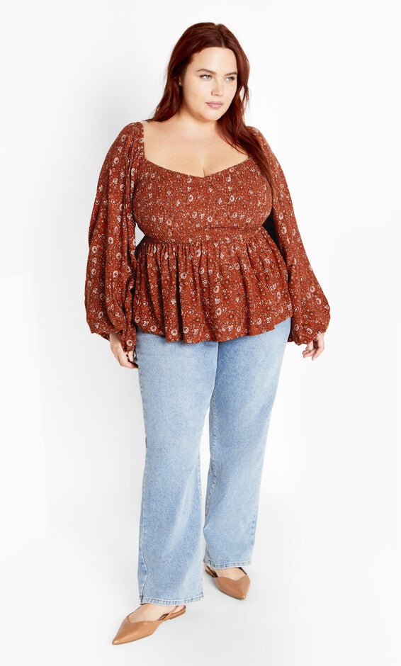 Dahlia Top - spice, ORANGE, alternate image number 1