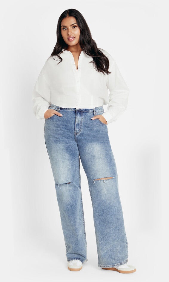 Classic Crop Shirt - ivory, WHITE, alternate image number 2