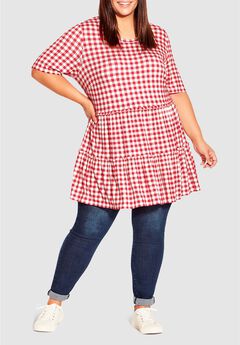Plus Size Red Evening Tops