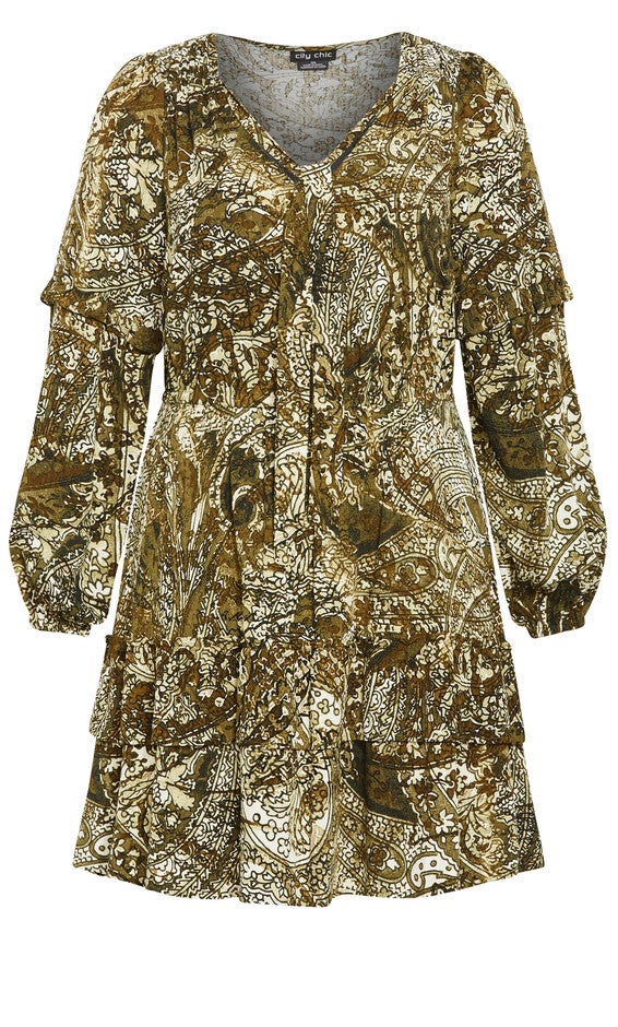 Nicky Print Dress - olive, GREEN, alternate image number 3