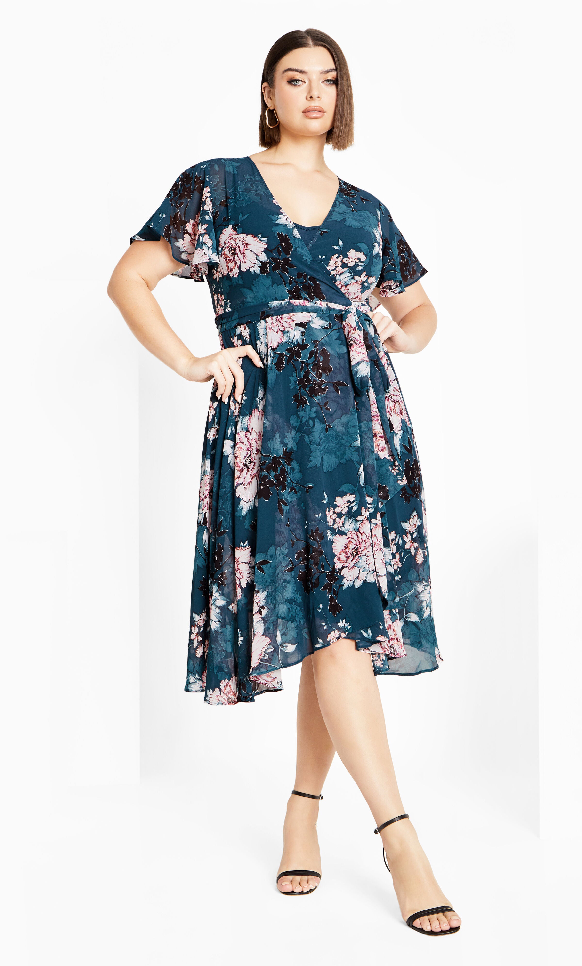 Blossom Short Sleeve Dress - jade, GREEN, alternate image number 3