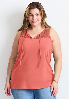 Lace Yoke Detail Tank