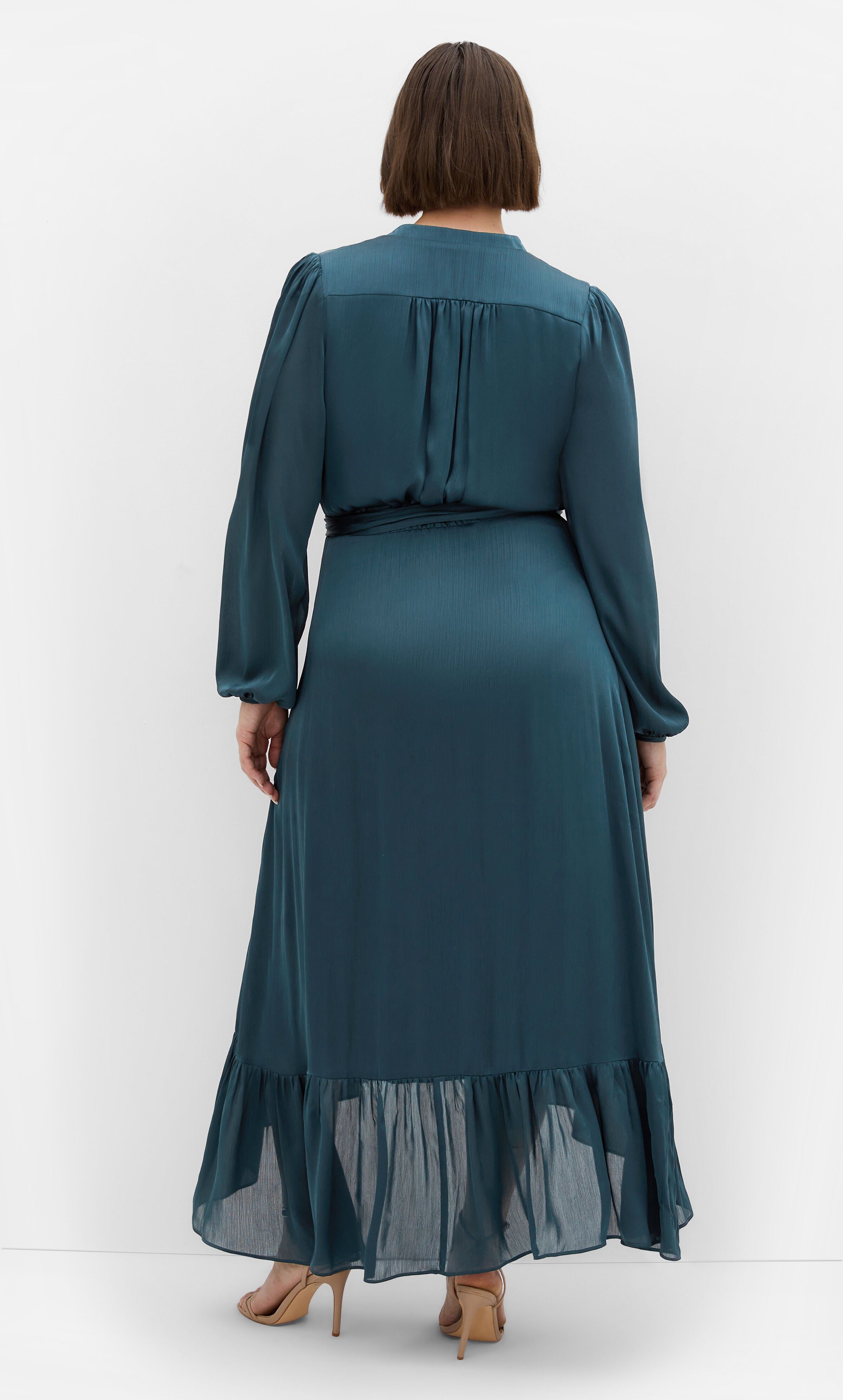Rylie Wrap Maxi Dress - teal, BLUE, alternate image number 2