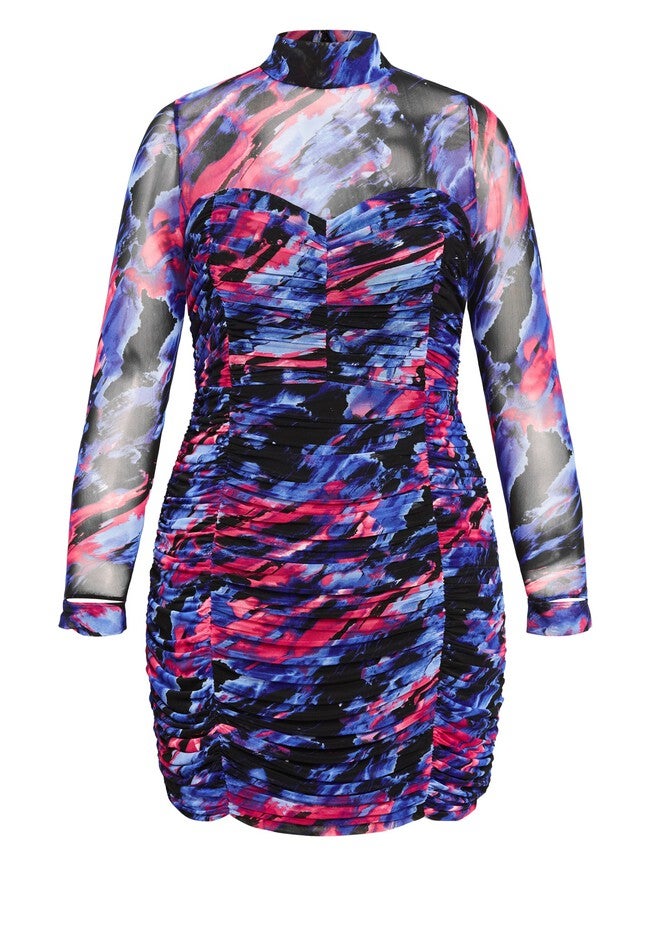 Kiara Dress - watercolour, BLACK, alternate image number null