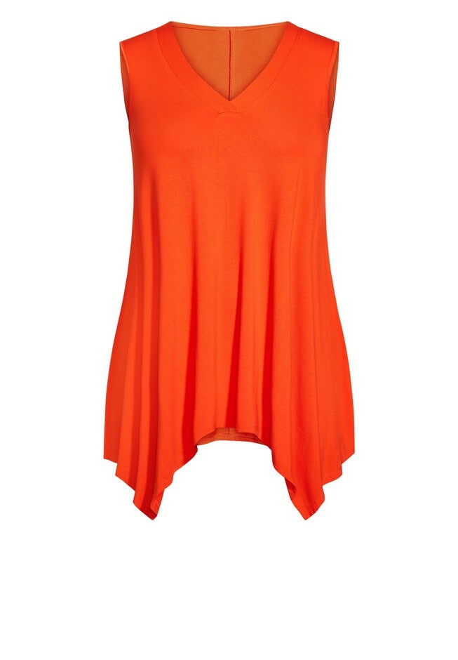 V Neck Swing Tank, ORANGE, alternate image number null